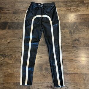 Urban Outfitters Trendy Faux Leather Pants Black and off white cream Size 4